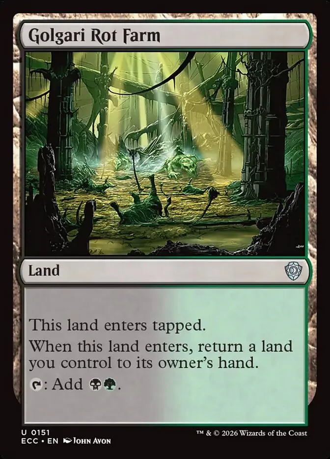 2026 Lorwyn Eclipsed Commander Golgari Rot Farm uncommon #151 uncommon card image