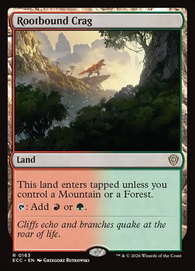 2026 Lorwyn Eclipsed Commander Rootbound Crag rare #163 rare card image