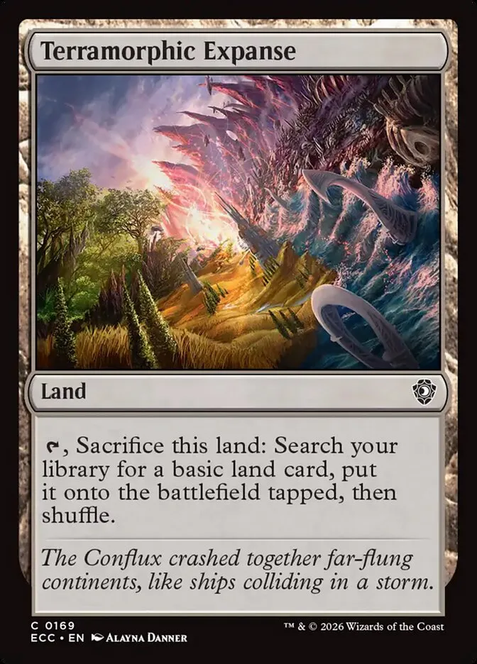 2026 Lorwyn Eclipsed Commander Terramorphic Expanse common #169 common card image