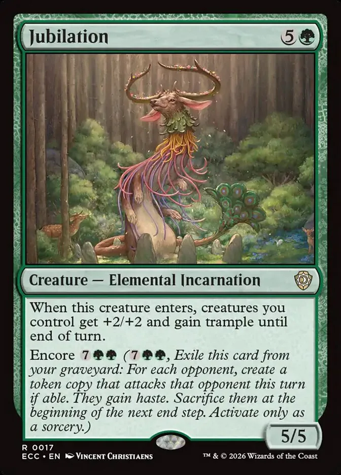 2026 Lorwyn Eclipsed Commander Jubilation #17 rare card image