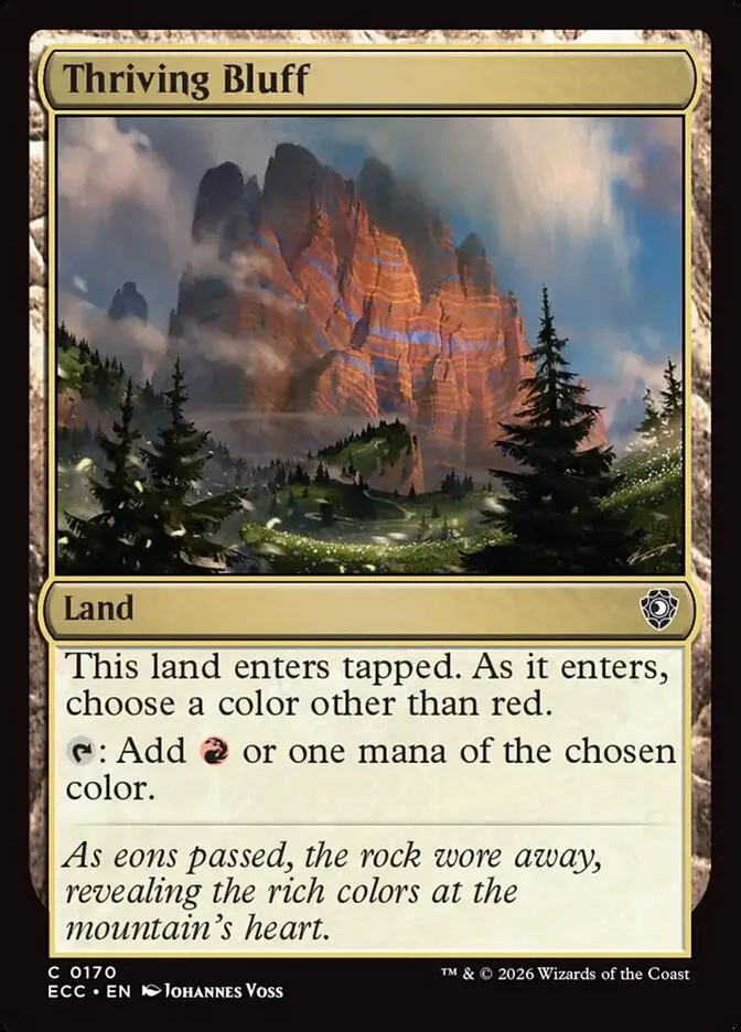 2026 Lorwyn Eclipsed Commander Thriving Bluff common #170 common card image
