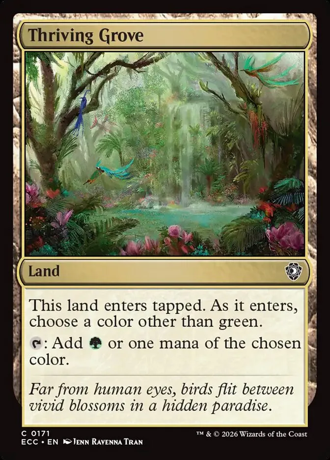 2026 Lorwyn Eclipsed Commander Thriving Grove common #171 common card image