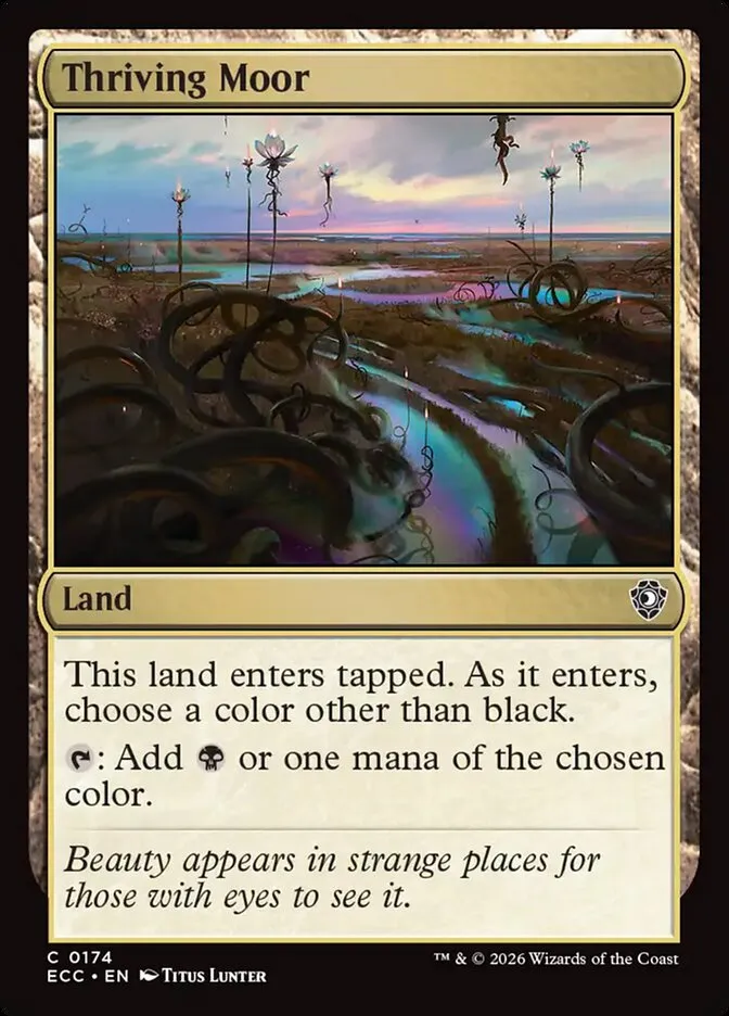 2026 Lorwyn Eclipsed Commander Thriving Moor common #174 common card image
