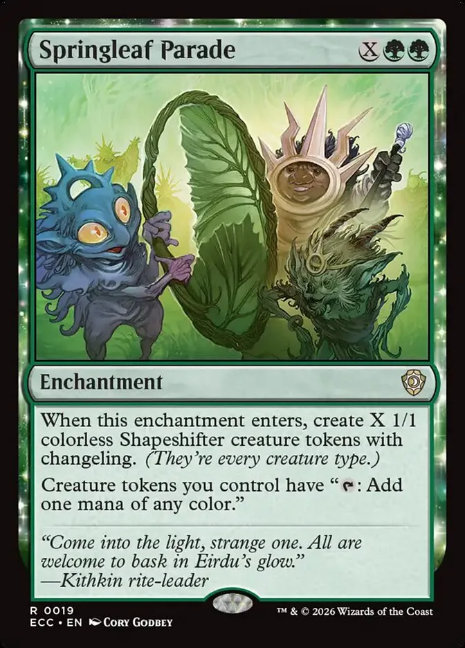 2026 Lorwyn Eclipsed Commander Springleaf Parade rare #19 rare card image