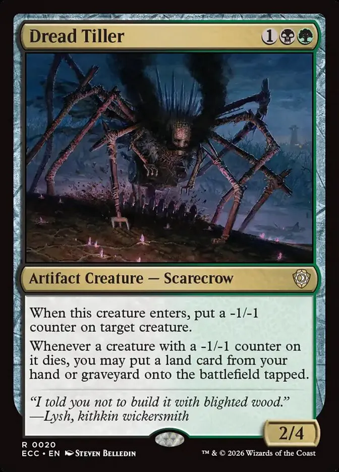 2026 Lorwyn Eclipsed Commander Dread Tiller #20 rare card image