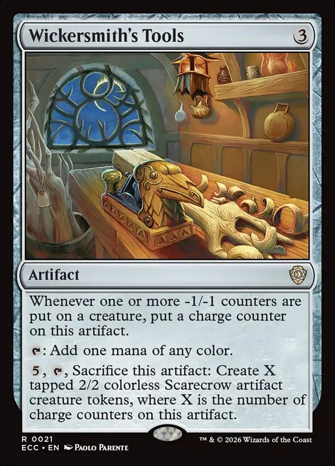 2026 Lorwyn Eclipsed Commander Wickersmith's Tools #21 rare card image