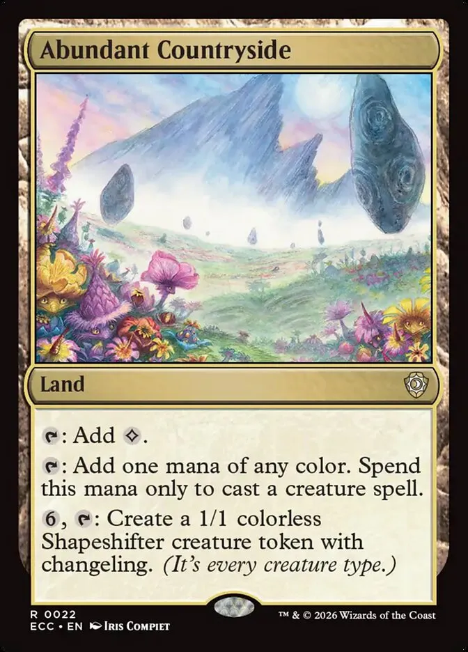 2026 Lorwyn Eclipsed Commander Abundant Countryside #22 rare card image