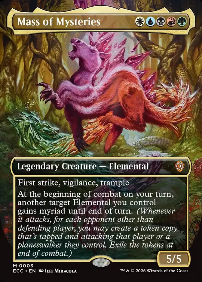 2026 Lorwyn Eclipsed Commander Mass of Mysteries [Borderless] mythic #3 mythic card image