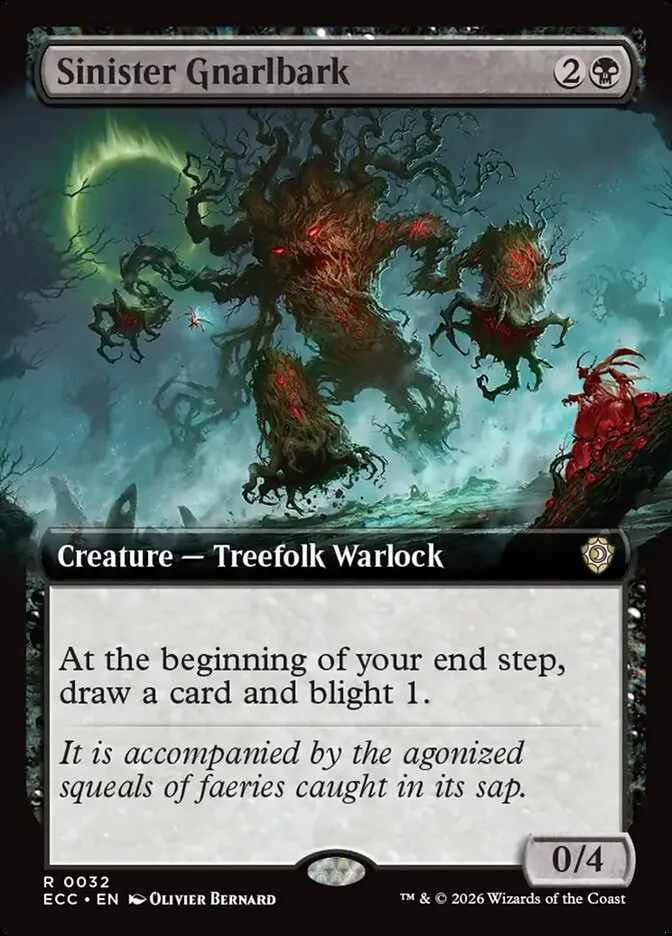 2026 Lorwyn Eclipsed Commander Sinister Gnarlbark #32 rare card image