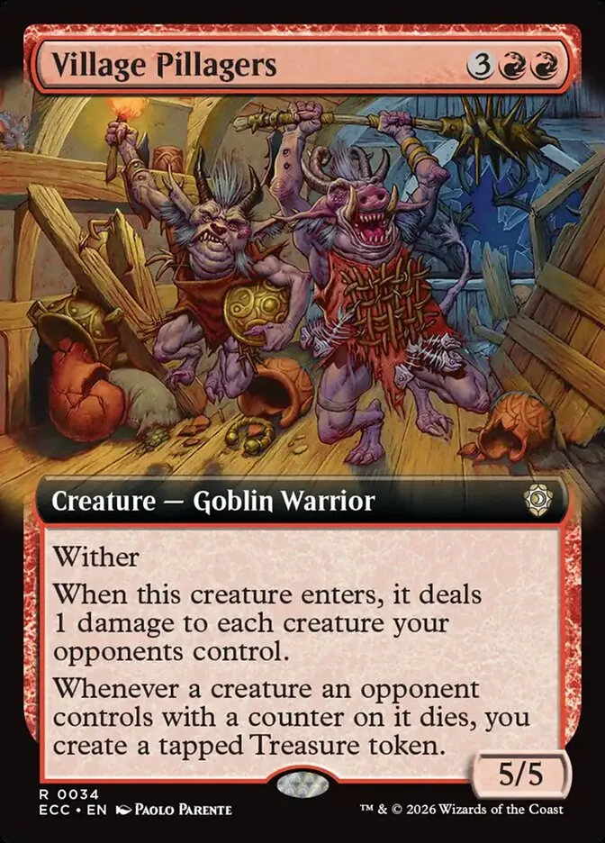 2026 Lorwyn Eclipsed Commander Village Pillagers #34 rare card image