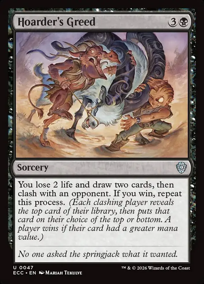 2026 Lorwyn Eclipsed Commander Hoarder's Greed uncommon #47 uncommon card image