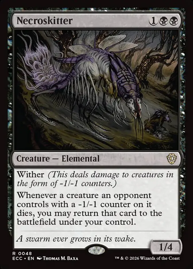 2026 Lorwyn Eclipsed Commander Necroskitter rare #48 rare card image