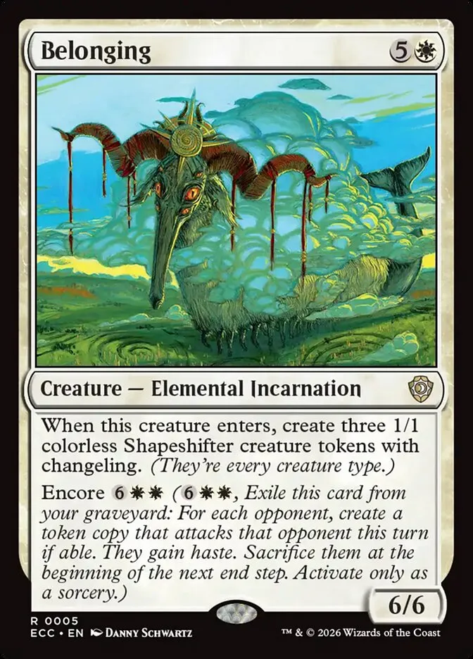 2026 Lorwyn Eclipsed Commander Belonging rare #5 rare card image