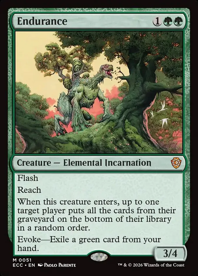 2026 Lorwyn Eclipsed Commander Endurance mythic #51 mythic card image