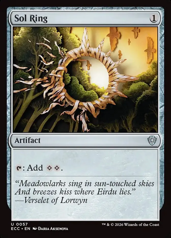 2026 Lorwyn Eclipsed Commander Sol Ring uncommon #57 uncommon card image