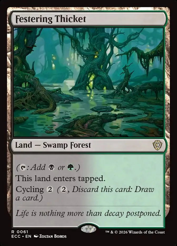 2026 Lorwyn Eclipsed Commander Festering Thicket rare #61 rare card image