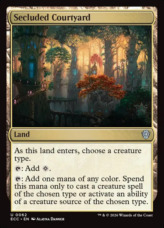 2026 Lorwyn Eclipsed Commander Secluded Courtyard uncommon #62 uncommon card image