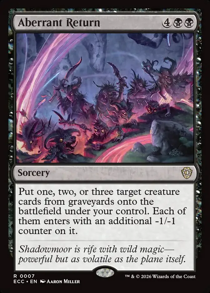2026 Lorwyn Eclipsed Commander Aberrant Return rare #7 rare card image