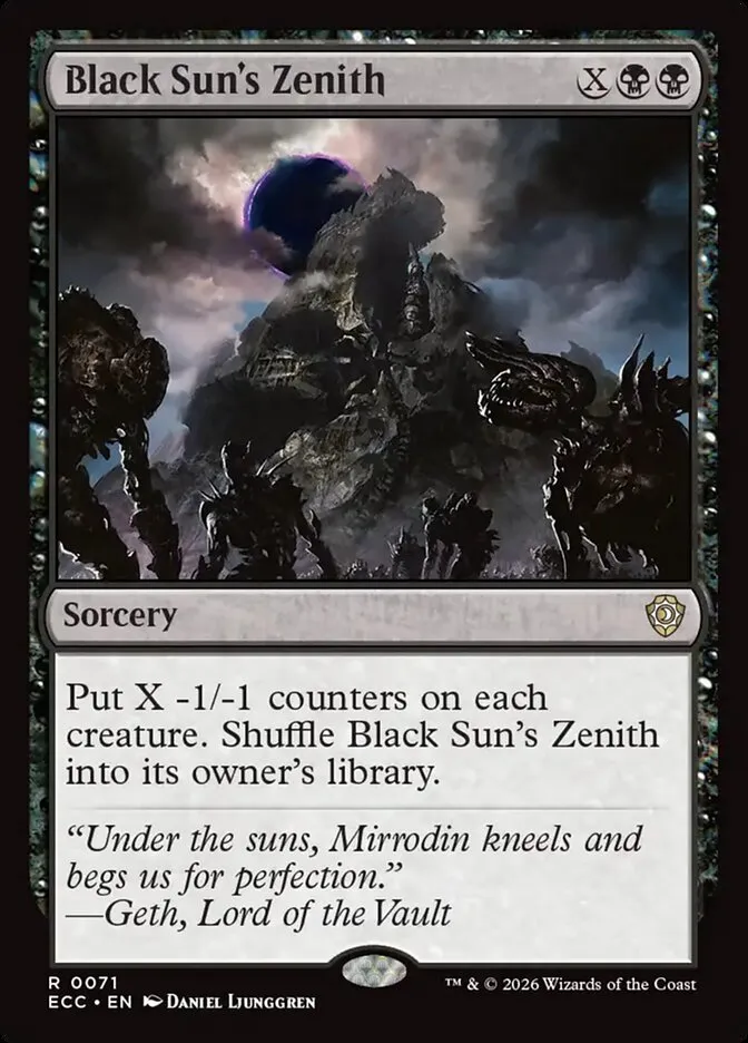 2026 Lorwyn Eclipsed Commander Black Sun's Zenith #71 rare card image