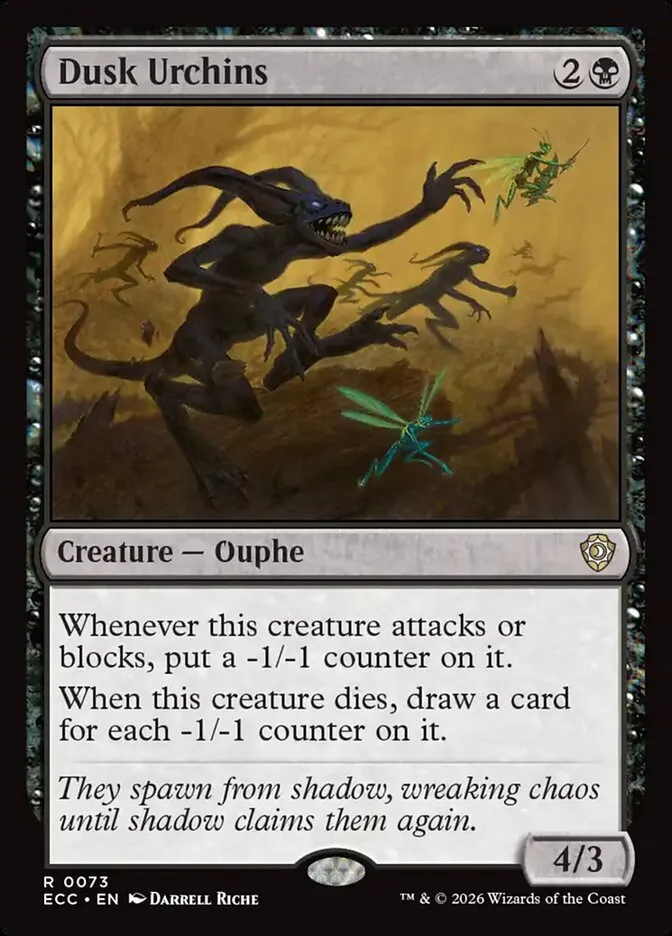 2026 Lorwyn Eclipsed Commander Dusk Urchins rare #73 rare card image