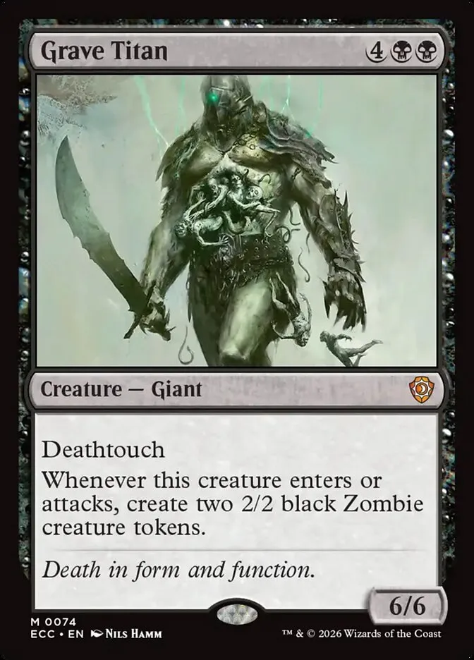 2026 Lorwyn Eclipsed Commander Grave Titan mythic #74 mythic card image