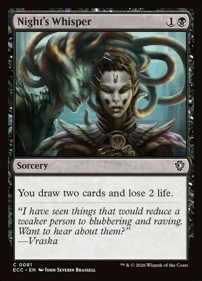 2026 Lorwyn Eclipsed Commander Night's Whisper common #81 common card image
