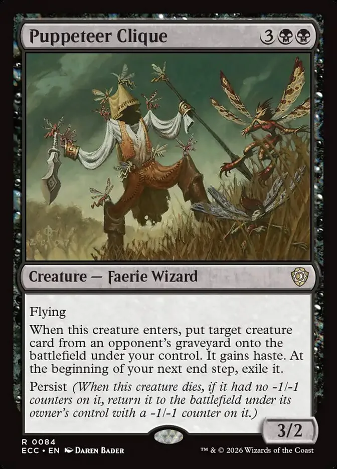 2026 Lorwyn Eclipsed Commander Puppeteer Clique #84 rare card image