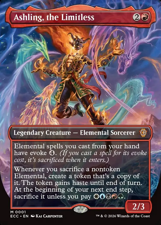 2026 Lorwyn Eclipsed Commander Ashling, the Limitless mythic #1 mythic card image