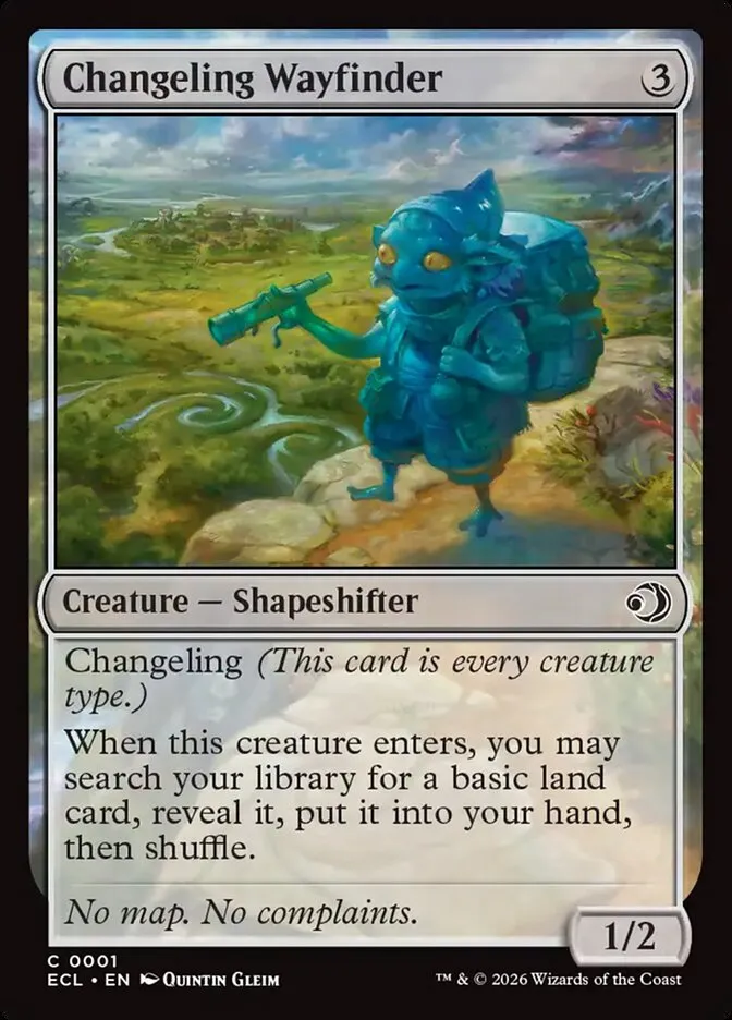 2026 Lorwyn Eclipsed Changeling Wayfinder [Foil] common #1 common card image