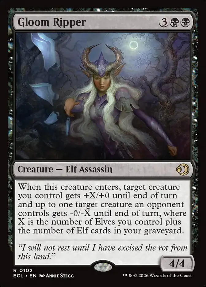2026 Lorwyn Eclipsed Gloom Ripper rare #102 rare card image