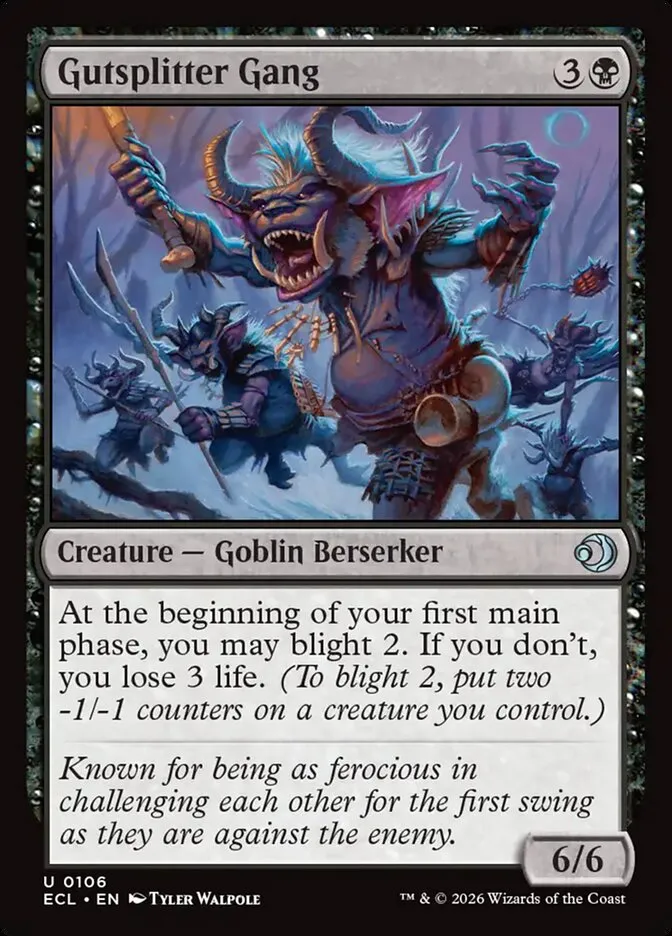 2026 Lorwyn Eclipsed Gutsplitter Gang [Foil] uncommon #106 uncommon card image