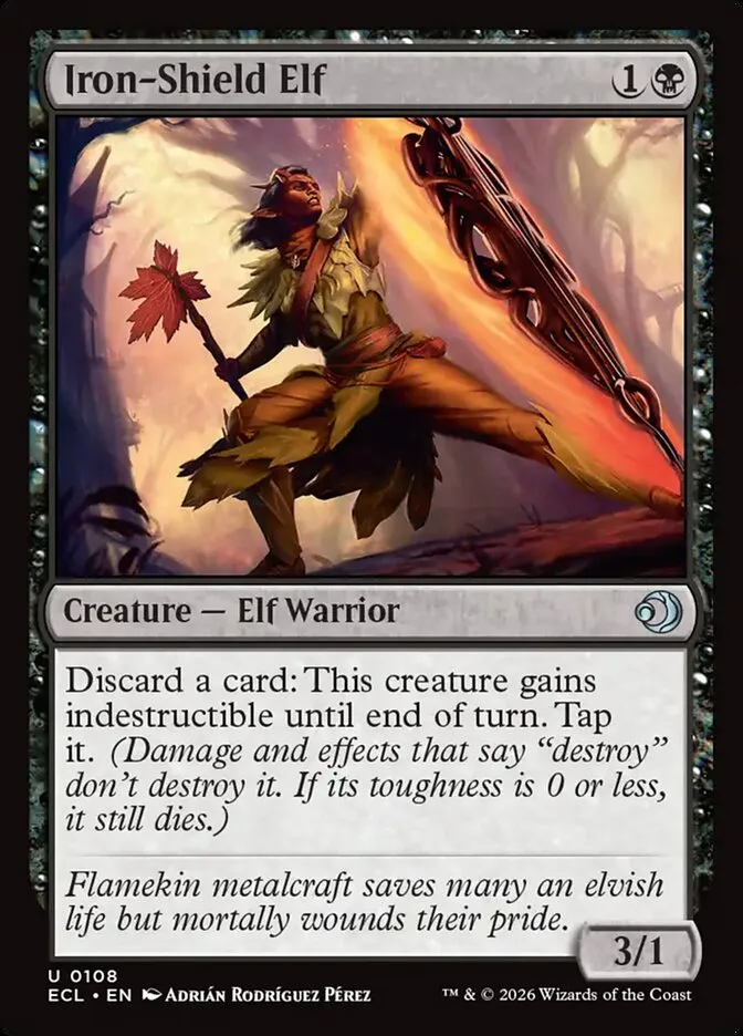 2026 Lorwyn Eclipsed Iron-Shield Elf uncommon #108 uncommon card image