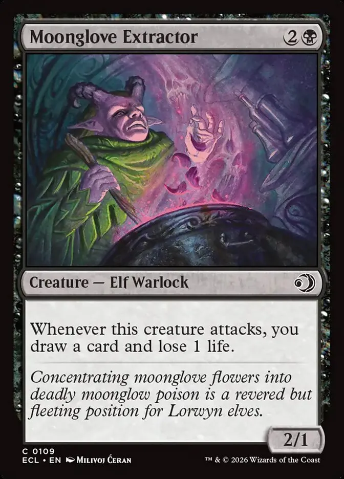 2026 Lorwyn Eclipsed Moonglove Extractor common #109 common card image