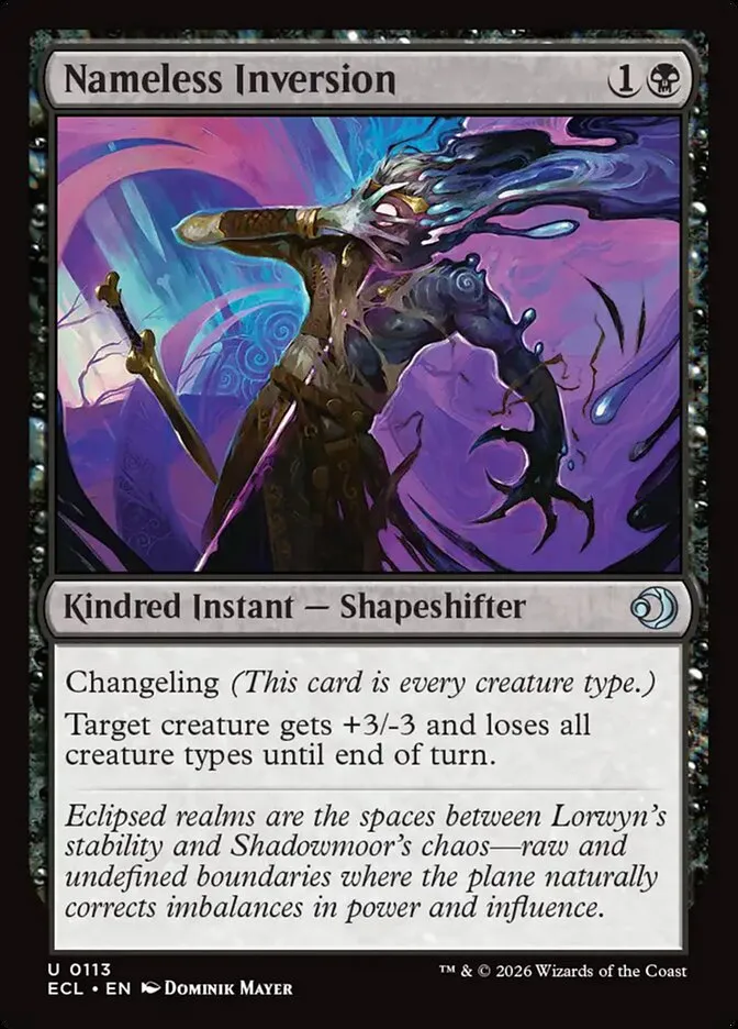 2026 Lorwyn Eclipsed Nameless Inversion uncommon #113 uncommon card image