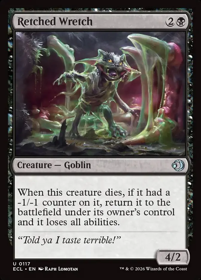 2026 Lorwyn Eclipsed Retched Wretch uncommon #117 uncommon card image