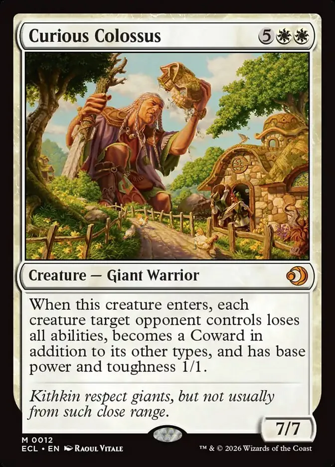 2026 Lorwyn Eclipsed Curious Colossus mythic #12 mythic card image