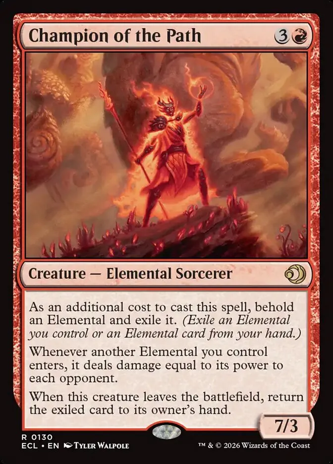 2026 Lorwyn Eclipsed Champion of the Path [Foil] rare #130 rare card image