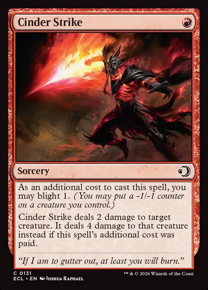 2026 Lorwyn Eclipsed Cinder Strike common #131 common card image