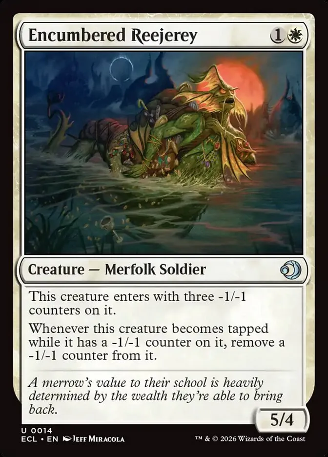 2026 Lorwyn Eclipsed Encumbered Reejerey uncommon #14 uncommon card image