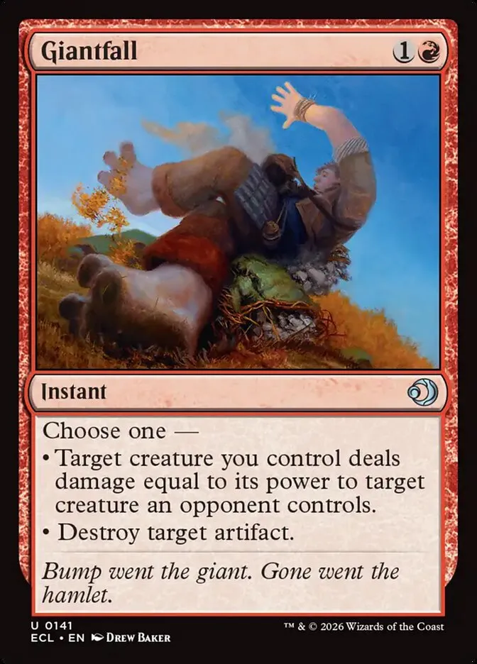 2026 Lorwyn Eclipsed Giantfall uncommon #141 uncommon card image