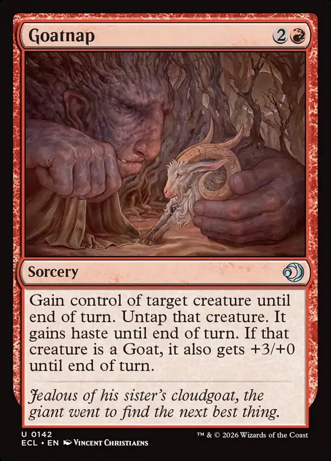 2026 Lorwyn Eclipsed Goatnap uncommon #142 uncommon card image