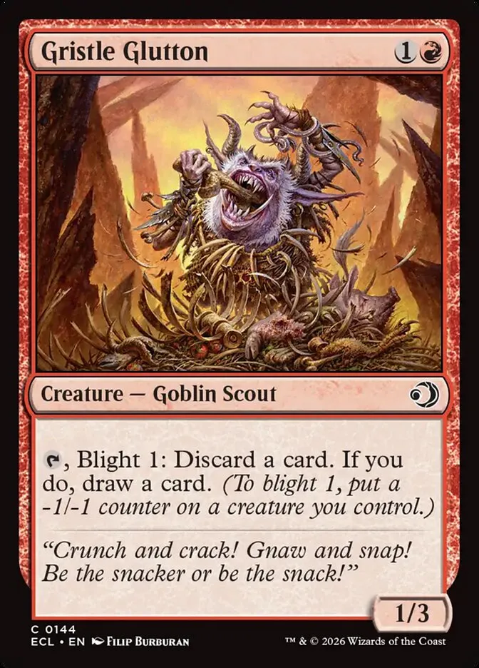 2026 Lorwyn Eclipsed Gristle Glutton common #144 common card image