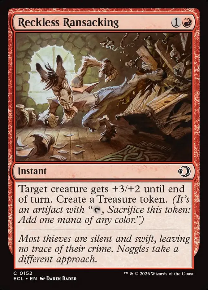 2026 Lorwyn Eclipsed Reckless Ransacking common #152 common card image