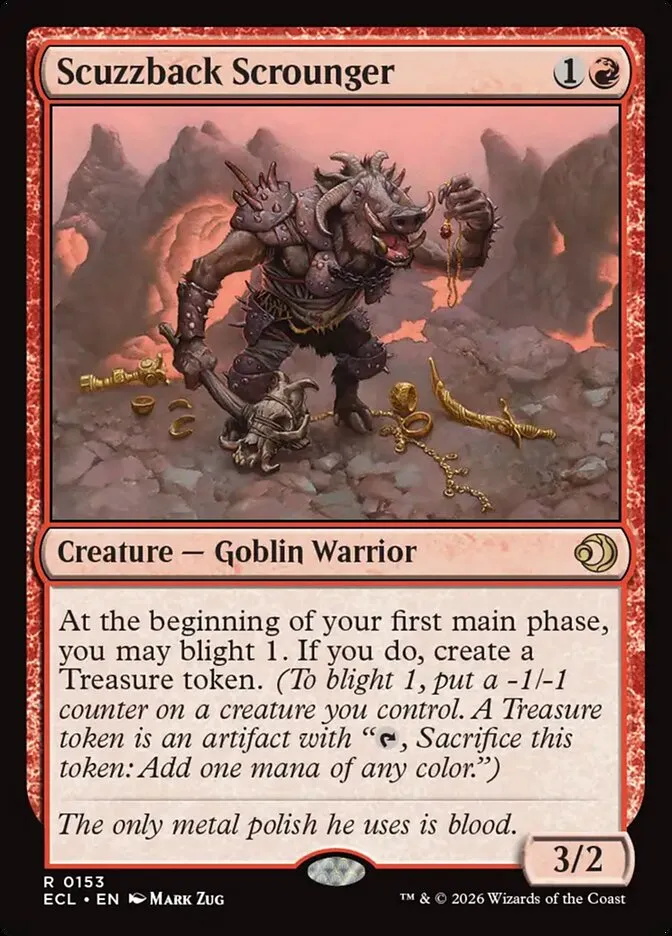 2026 Lorwyn Eclipsed Scuzzback Scrounger rare #153 rare card image