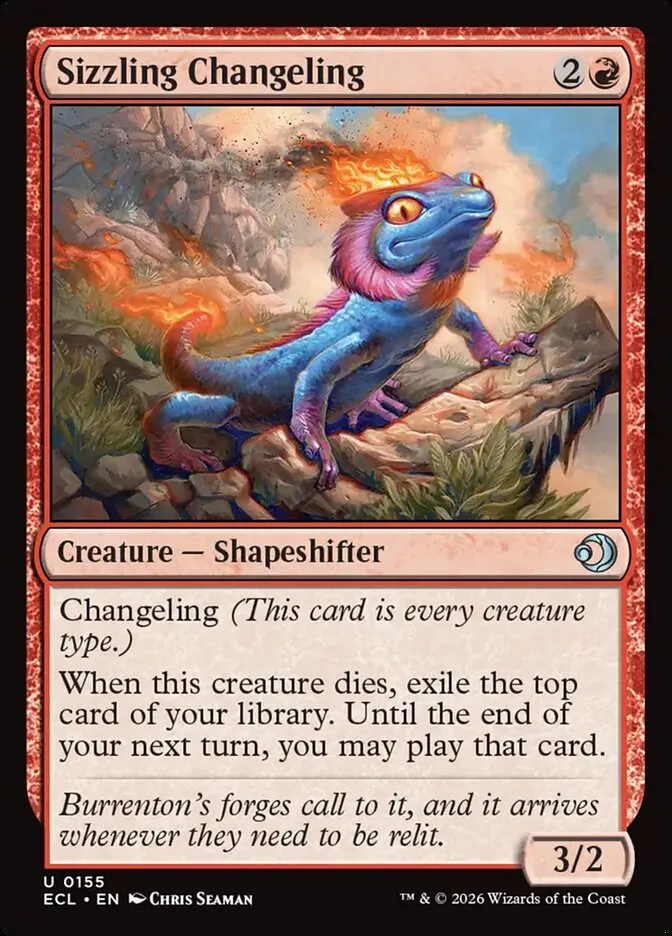 2026 Lorwyn Eclipsed Sizzling Changeling uncommon #155 uncommon card image