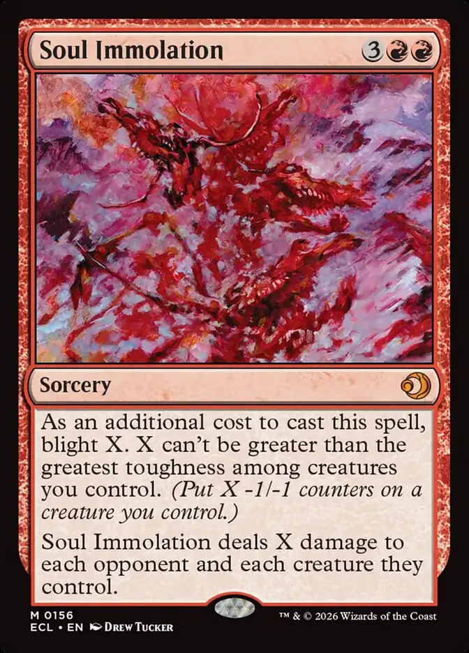 2026 Lorwyn Eclipsed Soul Immolation [Foil] mythic #156 mythic card image