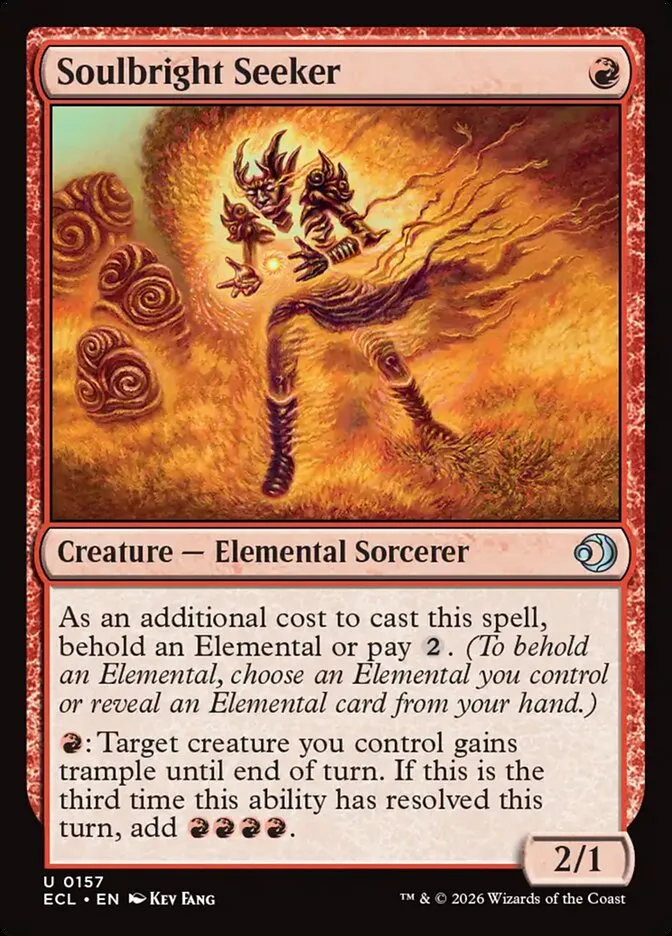 2026 Lorwyn Eclipsed Soulbright Seeker uncommon #157 uncommon card image