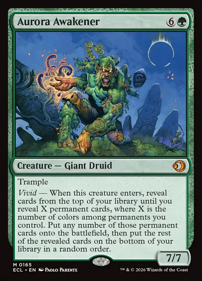 2026 Lorwyn Eclipsed Aurora Awakener mythic #165 mythic card image