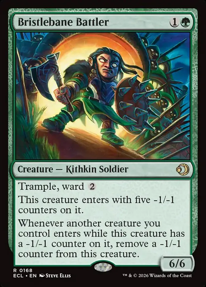2026 Lorwyn Eclipsed Bristlebane Battler rare #168 rare card image