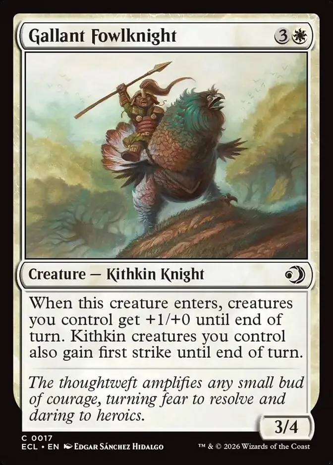 2026 Lorwyn Eclipsed Gallant Fowlknight [Foil] common #17 common card image